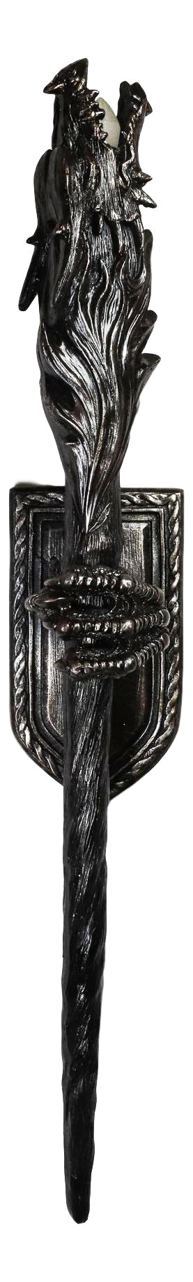 Ebros Gift Ebros Alchemy Magic Dungeon Dragon Head Scepter LED Torch W/ Left Claw Wall Decor