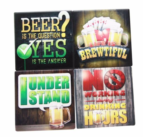 Ebros Gift Ebros All About Beer Life Is Brewtiful Men Gift Ceramic Coaster Set Of 4