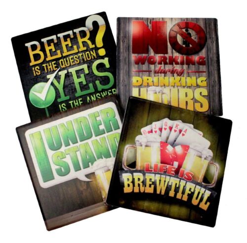 Ebros Gift Ebros All About Beer Life Is Brewtiful Men Gift Ceramic Coaster Set Of 4