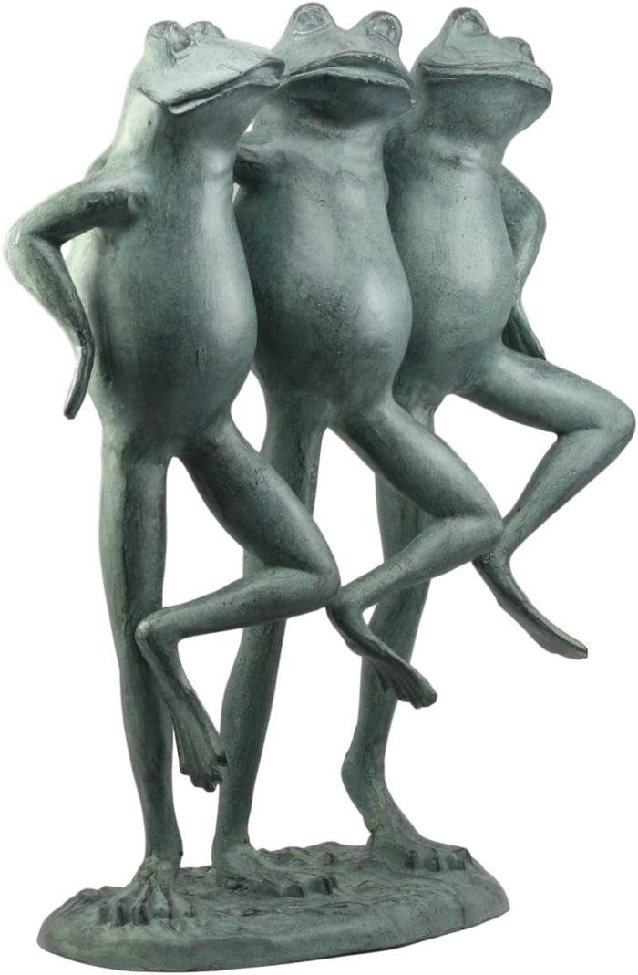 Ebros Gift Ebros Aluminum Best Pond Buddies Hand In Hand Dancing Frog Trio Garden Statue 19"H