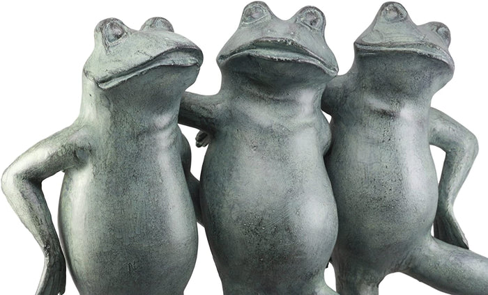Ebros Gift Ebros Aluminum Best Pond Buddies Hand In Hand Dancing Frog Trio Garden Statue 19"H