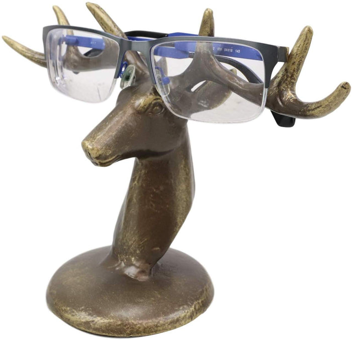 Ebros Gift Ebros Aluminum Deer Antlers Bust Eyeglass Spectacle Or Jewelry Holder Organizer