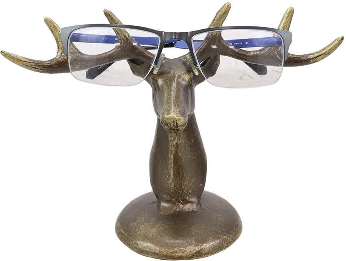 Ebros Gift Ebros Aluminum Deer Antlers Bust Eyeglass Spectacle Or Jewelry Holder Organizer