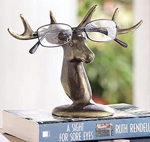 ebros gift Ebros Aluminum Deer Antlers Bust Eyeglass Spectacle Or Jewelry Holder Organizer