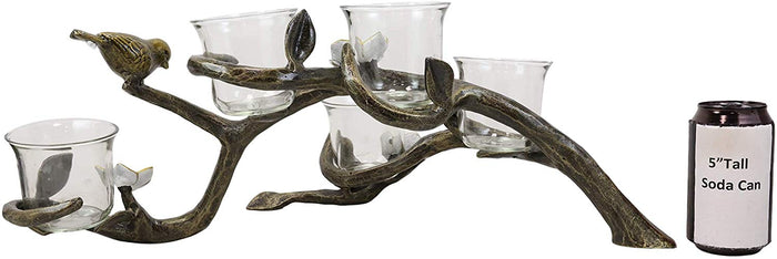 Ebros Gift Ebros Aluminum Lovebirds On Branch With Twigs Votive Candelabra Candle Holder