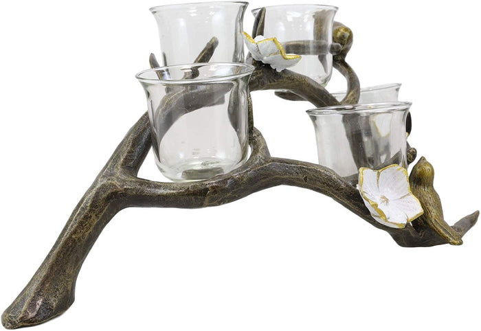 Ebros Gift Ebros Aluminum Lovebirds On Branch With Twigs Votive Candelabra Candle Holder