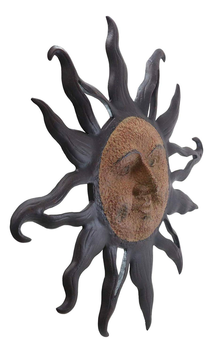 Ebros Gift Ebros Aluminum Metal Belenos Celestial Solar Radiant Celtic Sun God Wall Hanging Decor 36.25" Diameter Figurine Home Decorative Rising Sun Face Plaque 3D Art Belenus The Shining God Sculpture