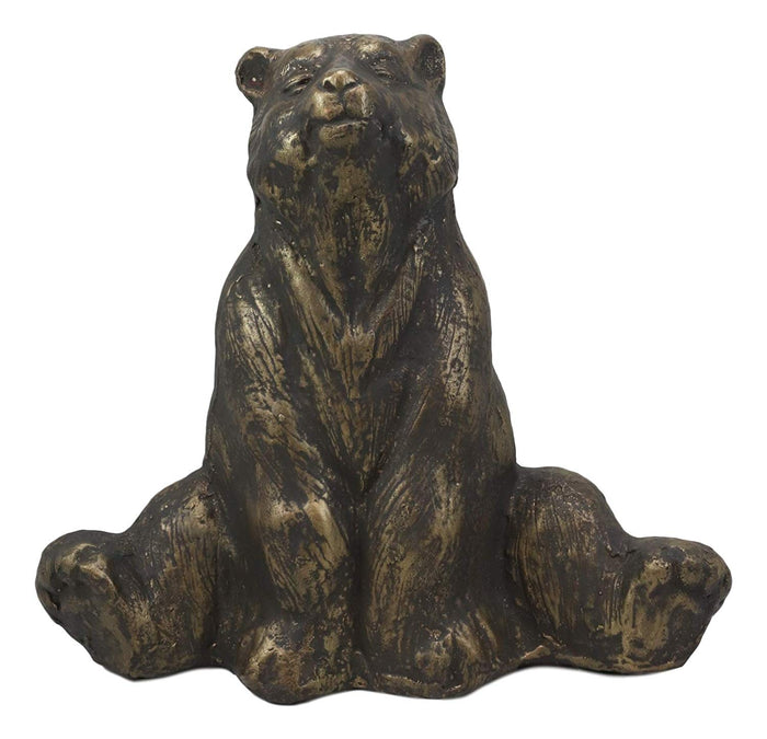 Ebros Gift Ebros Aluminum Metal Whimsical Meditating Yoga Bear Garden Statue Rustic Wildlife Western Cabin Lodge Zen Bears Decor Figurine (Set Of 3 Poses)