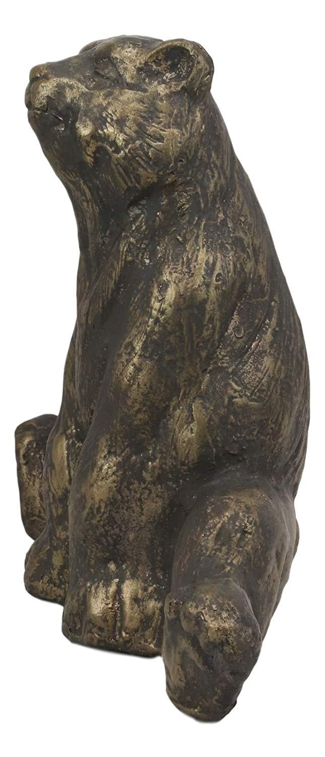 Ebros Gift Ebros Aluminum Metal Whimsical Meditating Yoga Bear Garden Statue Rustic Wildlife Western Cabin Lodge Zen Bears Decor Figurine (Contentment)