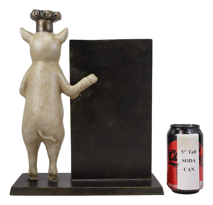 Ebros Gift Ebros Aluminum Porky Pig With Chef Hat Standing By A Menu Board Statue Decor
