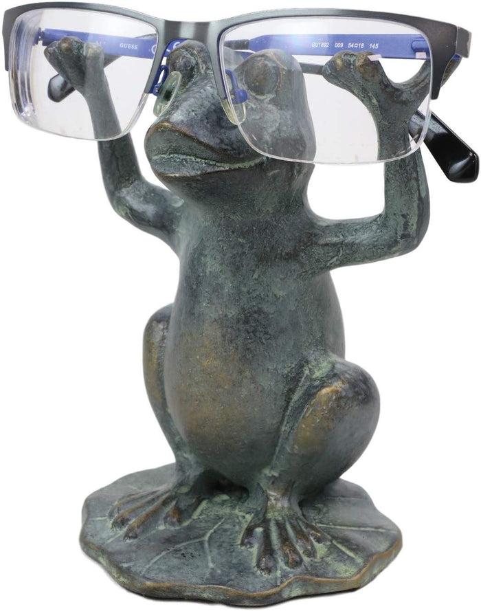 Ebros Gift Ebros Aluminum Whimsical Yoga Frog On Lily Pad Eyeglass Or Spectacle Holder