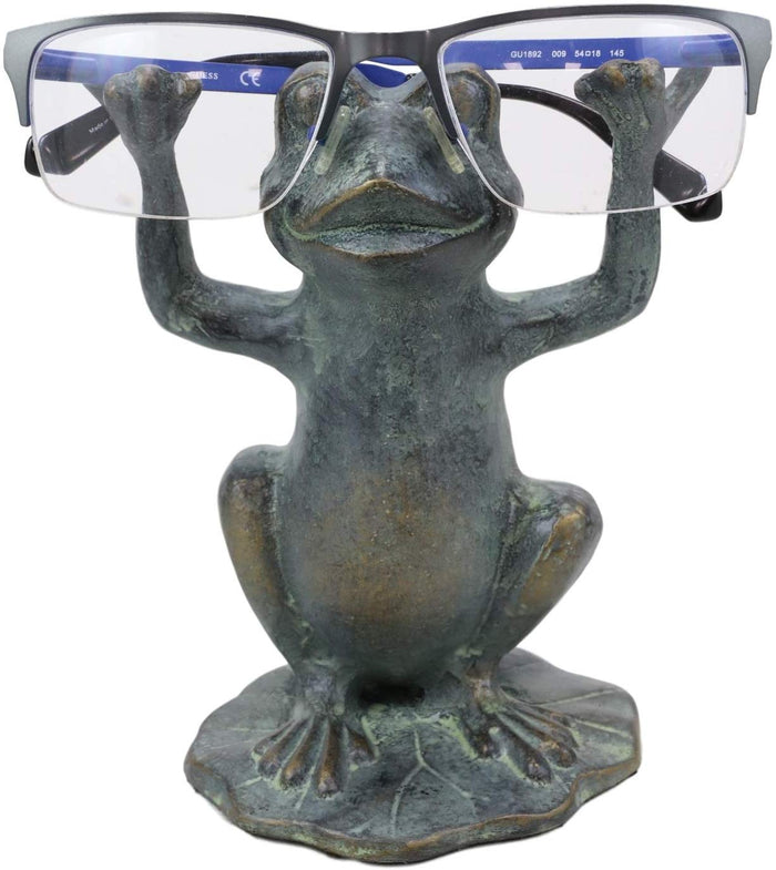 Ebros Gift Ebros Aluminum Whimsical Yoga Frog On Lily Pad Eyeglass Or Spectacle Holder