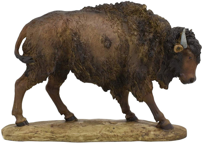 Ebros Gift Ebros American Bison Buffalo Standing On The Plains Decorative Figurine 9" Long