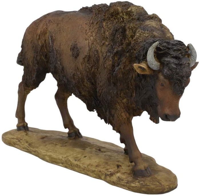 Ebros Gift Ebros American Bison Buffalo Standing On The Plains Decorative Figurine 9" Long