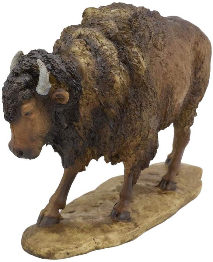 Ebros Gift Ebros American Bison Buffalo Standing On The Plains Decorative Figurine 9" Long
