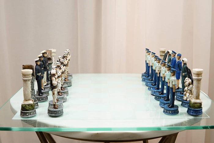 ebros gift Ebros American Military Branches US Air Force VS Marine Corps Chess Set W/ Glass