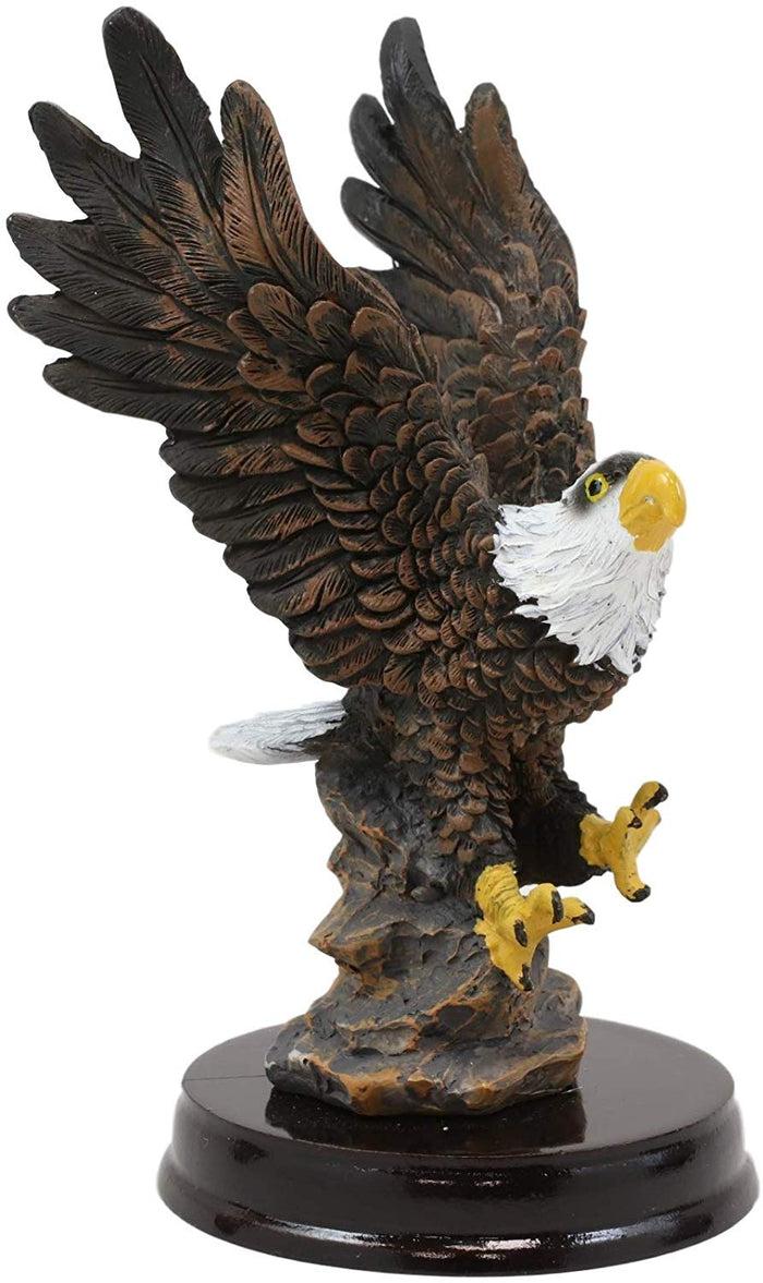 Ebros Gift Ebros American Pride Swooping Bald Eagle With Spread Out Wings By Rocky Cliff Statue On Black Trophy Base 5.25" Tall USA Patriotic National Emblem Independence Day American Home Decor Figurine