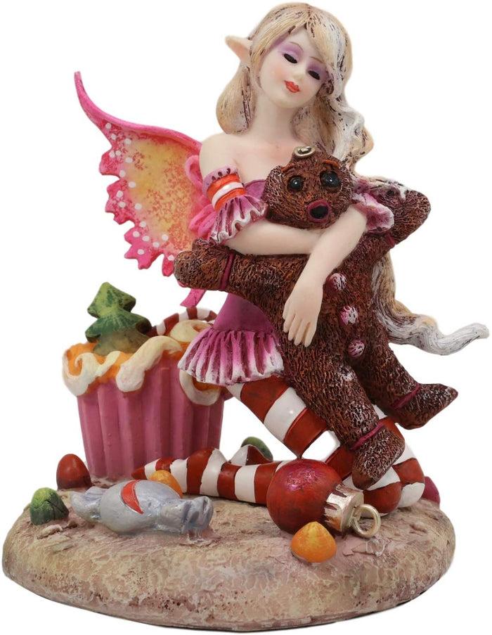 Ebros Gift Ebros Amy Brown Christmas 'TWAS The Night' Fairy Hugs Gingerbread Man Figurine