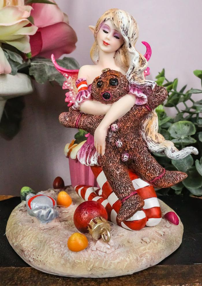 ebros gift Ebros Amy Brown Christmas 'TWAS The Night' Fairy Hugs Gingerbread Man Figurine