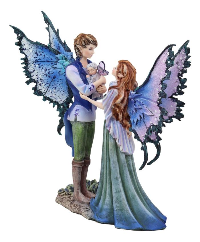 Ebros Gift Ebros Amy Brown Family Love Fairy Mother Father And Baby Child Statue 9.5" Tall Fantasy Mythical Faery Garden Magic Collectible Figurine Fairies Pixies Nymphs Decor