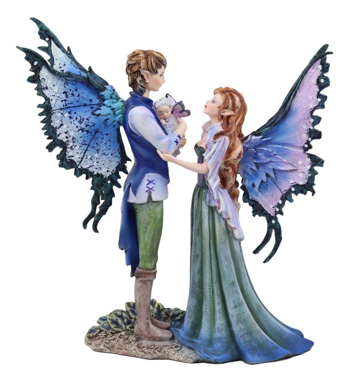 ebros gift Ebros Amy Brown Family Love Fairy Mother Father and Baby Child Statue 9.5" Tall Fantasy Mythical Faery Garden Magic Collectible Figurine Fairies Pixies Nymphs Decor