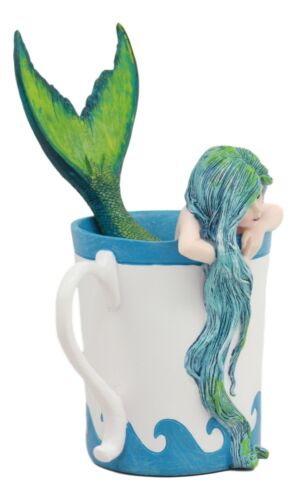 Ebros Gift Ebros Amy Brown Fantasy Morning Bliss Pretty Mermaid In Coffee Cup Statue Nautical Coastal Decor Sculpture Figurine