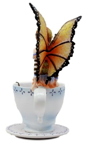 Ebros Gift Ebros Amy Brown Fantasy Teacup Mocha Coffee Fairy Figurine Warm Toes 6.5"H