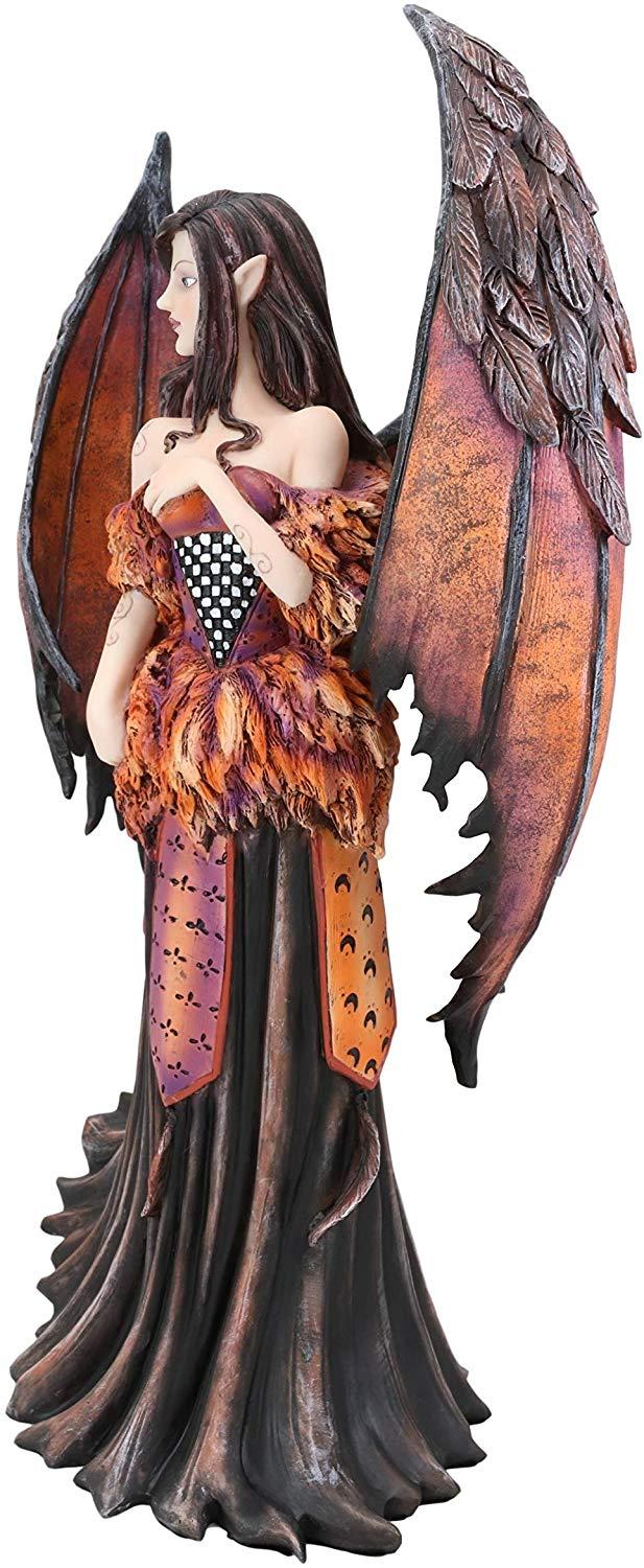 Ebros Gift Ebros Amy Brown Large Gothic Autumn Fall Fire Bat Winged Elf Fairy Statue 17"H