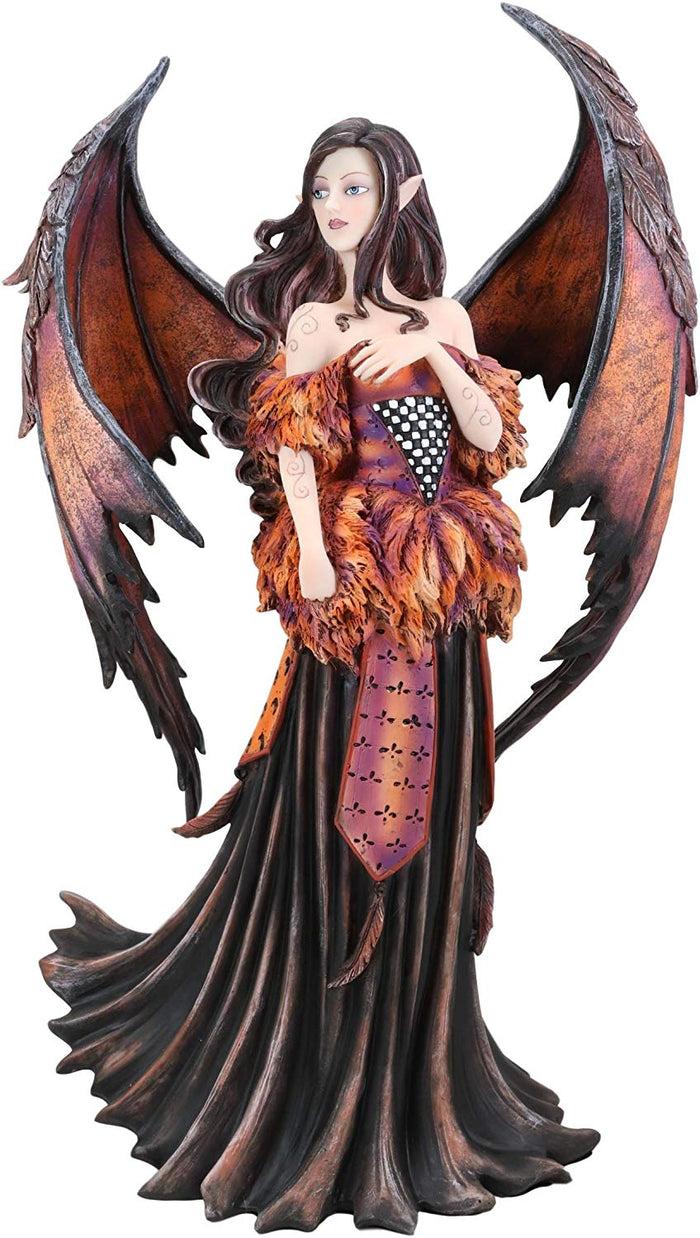 ebros gift Ebros Amy Brown Large Gothic Autumn Fall Fire Bat Winged Elf Fairy Statue 17"H