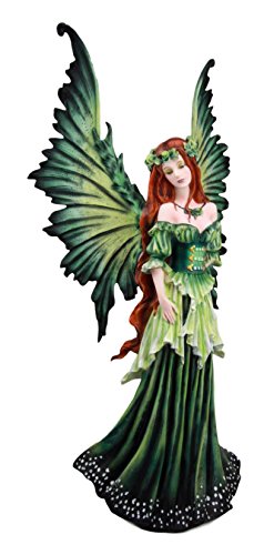 ebros gift Ebros Amy Brown Large Lady of The Forest Green Tribal Fairy Collector Figurine 19.5" H Fantasy Art of Fairies Pixies Nymphs Gaia Earth Elemental FAE Magic Decor Statue