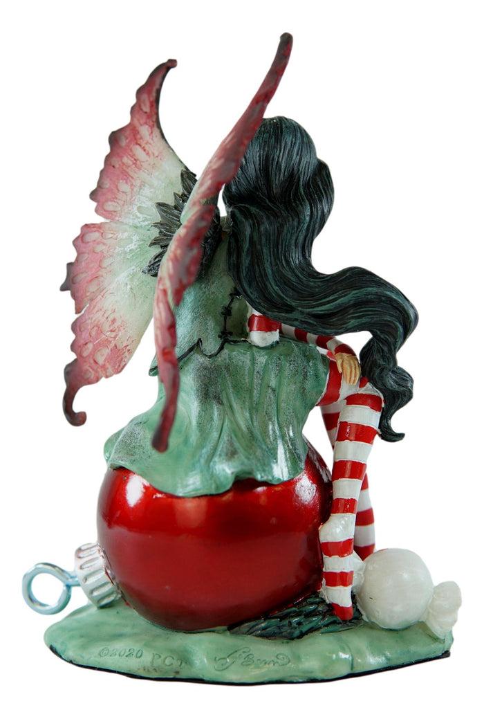 Ebros Gift Ebros Amy Brown Santa Elf Fae Peppermint Candy Cane Christmas Tree Fairy Figurine