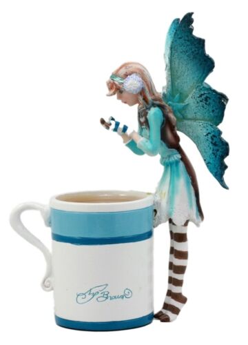 Ebros Gift Ebros Amy Brown Teacup Creamy Hot Cocoa Fairy Figurine Whimsical Faerie Figure 6"H