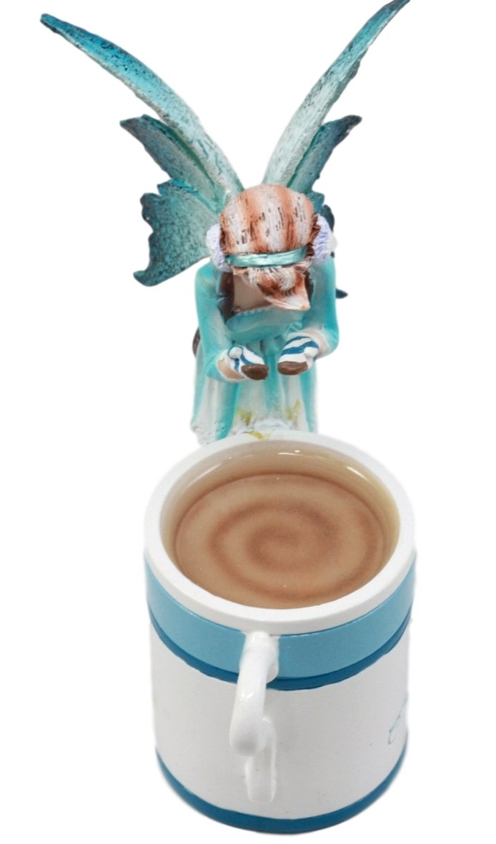 Ebros Gift Ebros Amy Brown Teacup Creamy Hot Cocoa Fairy Figurine Whimsical Faerie Figure 6"H