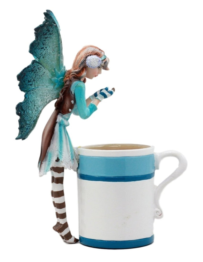 Ebros Gift Ebros Amy Brown Teacup Creamy Hot Cocoa Fairy Figurine Whimsical Faerie Figure 6"H