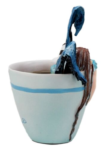 Ebros Gift Ebros Amy Brown Teacup Latte Coffee Drunk Fairy Figurine Whimsical Faerie Figure 5"H