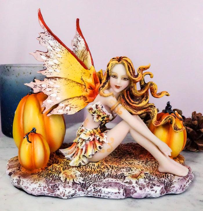 ebros gift Ebros Amy Brown Tribal Fairy Godmother with Pumpkins Statue 5" H