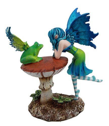 Ebros Gift Ebros Amy Brown Whimsical Electra Lightning Fairy With Winged Frog Gossip Figurine 7.25"H