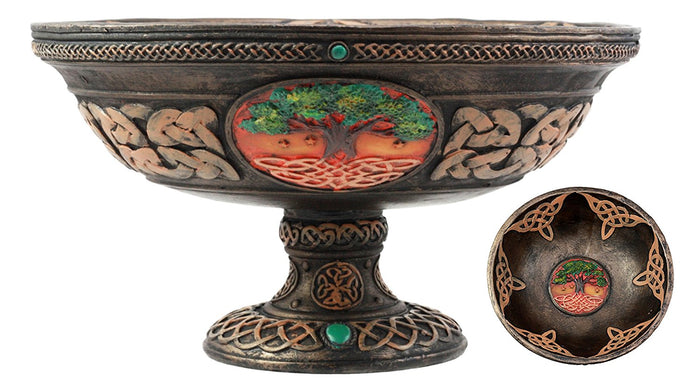 Ebros Gift Ebros Ancient Celtic Tree Of Life Offering Bowl Figurine 8.5"H Celtic Knotwork