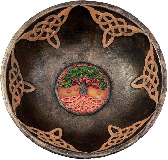 Ebros Gift Ebros Ancient Celtic Tree Of Life Offering Bowl Figurine 8.5"H Celtic Knotwork