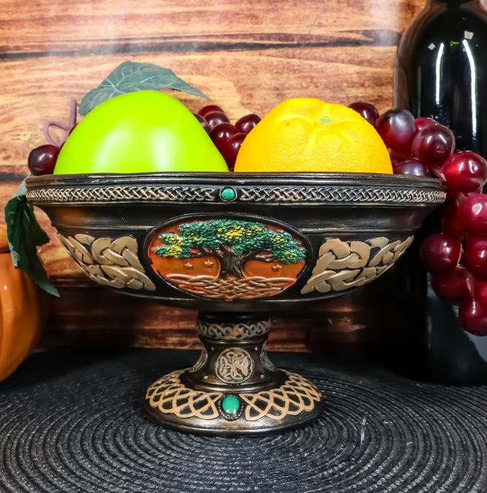 ebros gift Ebros Ancient Celtic Tree of Life Offering Bowl Figurine 8.5"H Celtic Knotwork