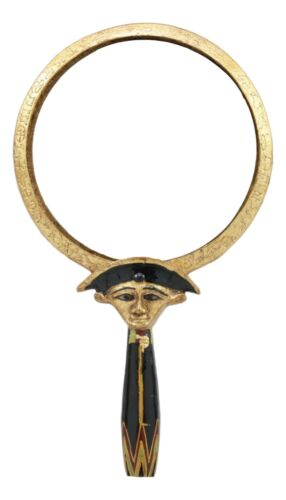 Ebros Gift Ebros Ancient Egyptian Protection Symbol Winged Scarab Aegis Hand Mirror 8.75"H