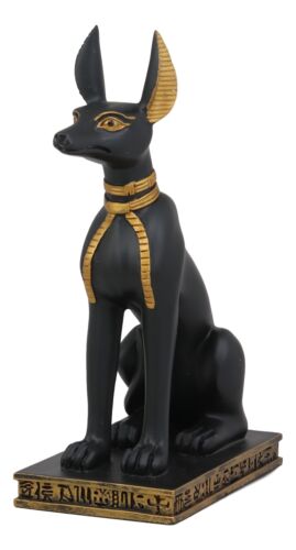ebros gift Ebros Ancient Egyptian Sitting Anubis in Jackal Dog Form Statue 9.25" Tall Anpu God of Afterlife Mummification and The Dead Collectible As Historical Cultural Heritage Academic Figurine