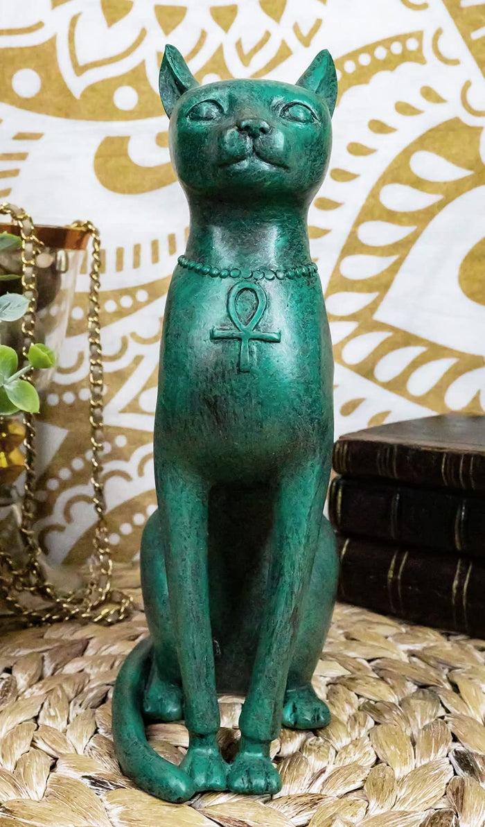 ebros gift Ebros Ancient Egyptian Sitting Cat Bastet Statue in Aged Bronze Patina Resin Finish 8.5" Tall ebros gift Ebros Ancient Egyptian Sitting Cat Bastet Statue in Aged Bronze Patina Resin Finish 8.5" Tall