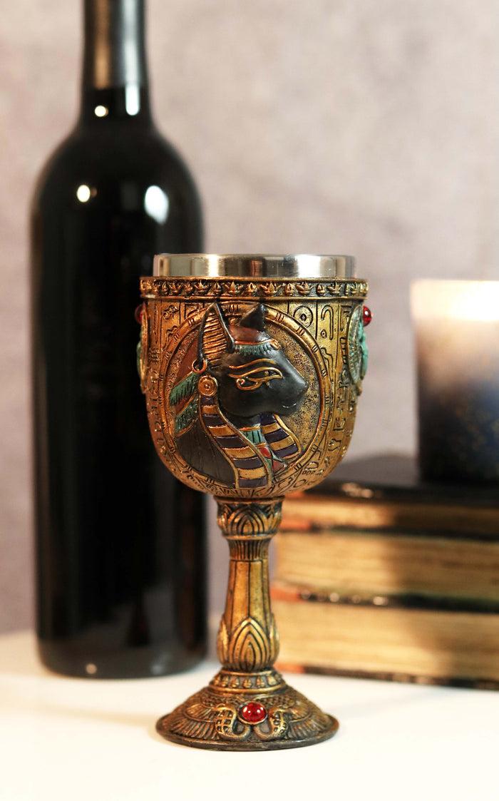 Ebros Gift Ebros Ancient Egyptian Women Bastet Cat Wine Goblet 6oz 7"H Decorative Chalice