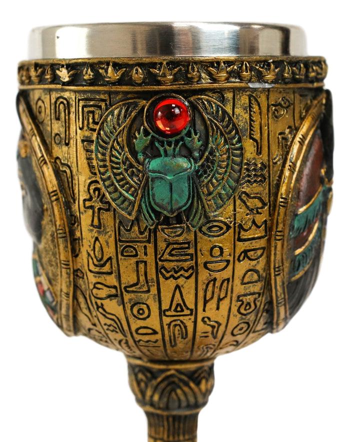 Ebros Gift Ebros Ancient Egyptian Women Bastet Cat Wine Goblet 6oz 7"H Decorative Chalice