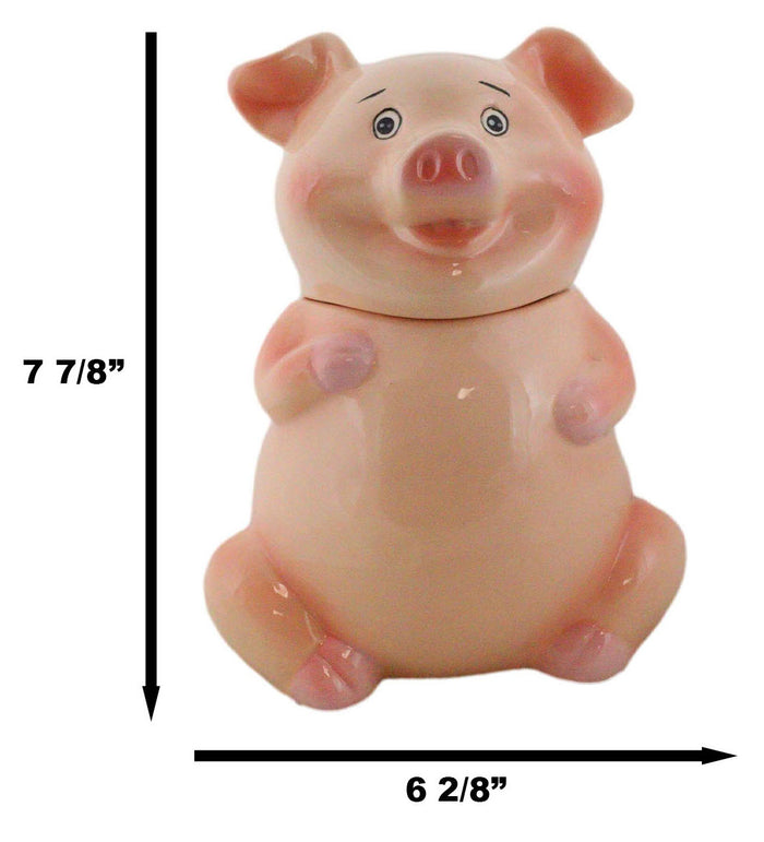 Ebros Gift Ebros Animal Farm Bacon Porky Pig Ceramic Cookie Jar Container Figurine 8"H Babe Pigs