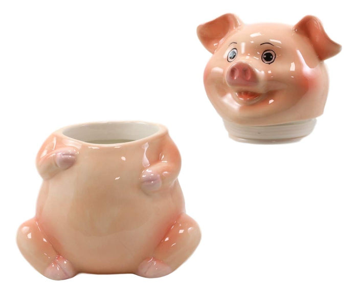 Ebros Gift Ebros Animal Farm Bacon Porky Pig Ceramic Cookie Jar Container Figurine 8"H Babe Pigs