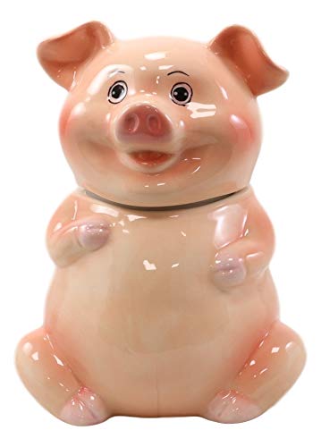 Ebros Gift Ebros Animal Farm Bacon Porky Pig Ceramic Cookie Jar Container Figurine 8"H Babe Pigs