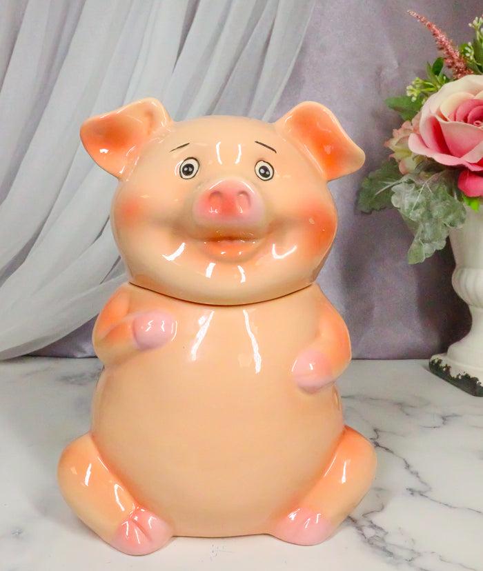 ebros gift Ebros Animal Farm Bacon Porky Pig Ceramic Cookie Jar Container Figurine 8"H Babe Pigs