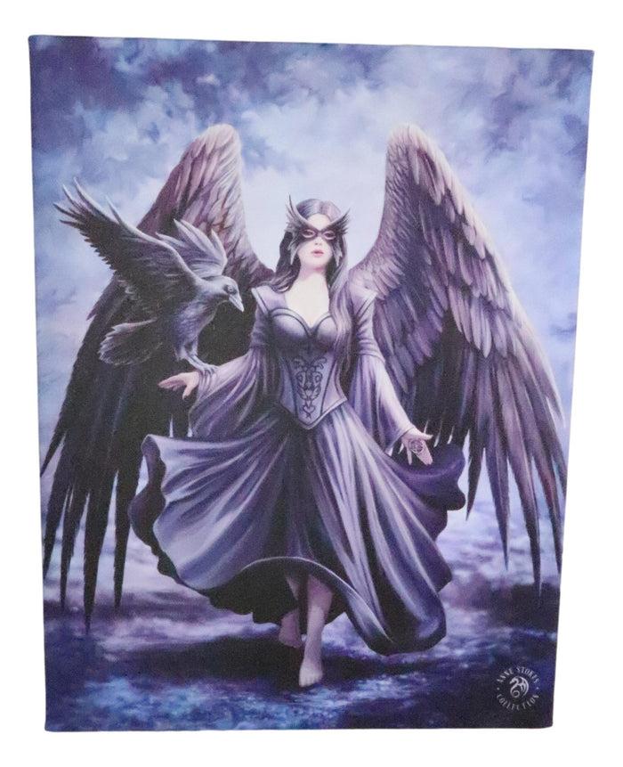 Ebros Gift Ebros Anne Stokes Raven Crow Dark Angel Fey Wood Framed Picture Wall Decor